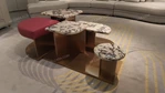 Statement Coffee Table with Marble-Effect Surfaces and Fragmented Design